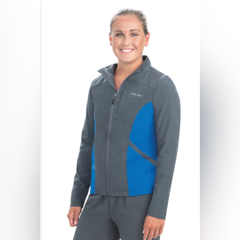 Dolfin Gray and Blue Ski Jacket with Performance Fabric